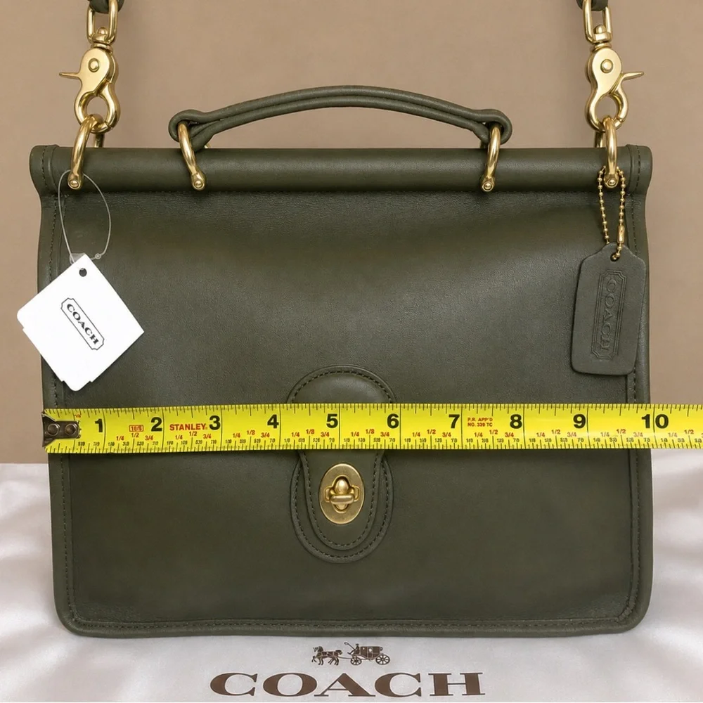 NWT Vintage COACH WILLIS Loden Green Top Handle Turn Lock Satchel 9927 COA